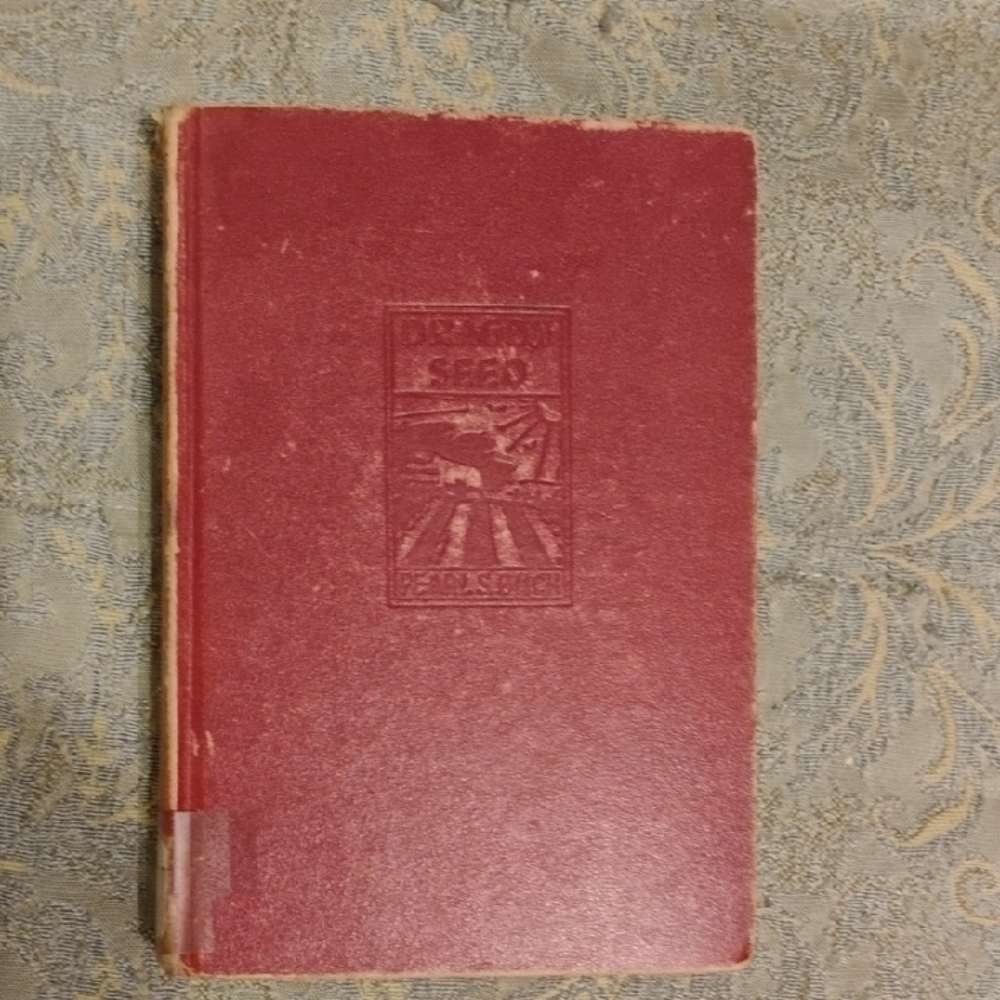 Dragon Seed 1943 by Pearl S. BuckVintage Red Book with Embossed Cover